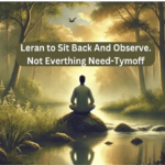 learn to sit back and observe. not everything need - tymoff